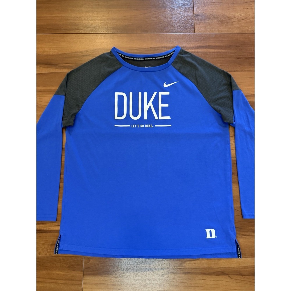 Nike Duke Blue Devils University Long Sleeve Shirt NCAA Black Men's Size Large L - Picture 4 of 12